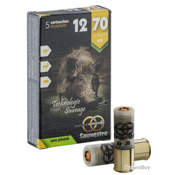 5 balles fl�che pour fusil BFS sans plomb - Cal 12/70 SAUVESTRE