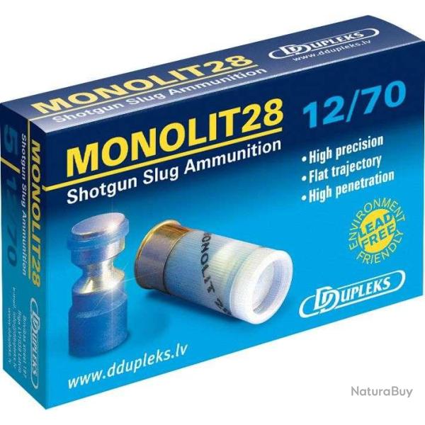 5 balles MONOLIT 28 Cal 12/70 D DUPLEKS