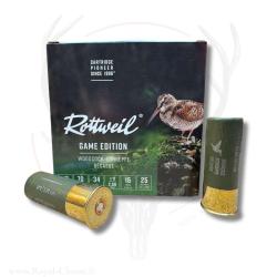 25 cartouches GAME EDITION BECASSE Cal. 12/67,5 34 g Pb.9 ROTTWEIL