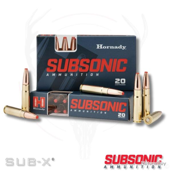 20 balles SUBSONIC SUB-X Cal.300 AAC 190 Grs HORNADY