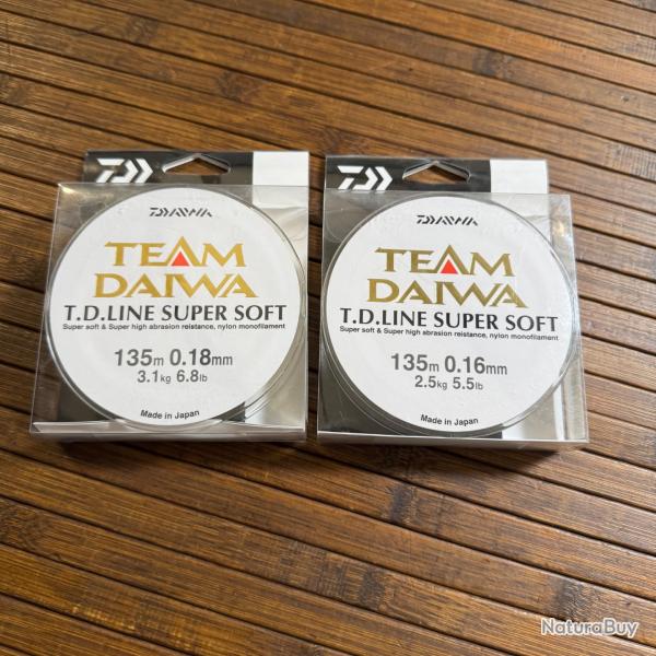 LOT DE 4  DAIWA monofilament TD SUPER SOFT MT.135FIL P�CHE MEILLEUR PRIX !!!!