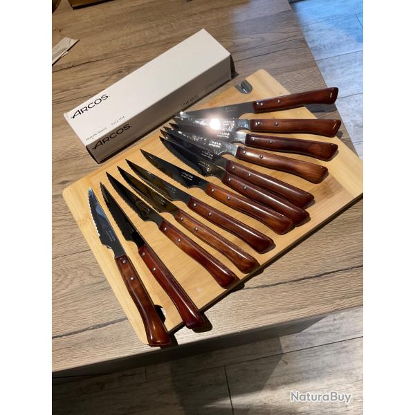 Couteaux Arcos cuchillo chuletero ref  371500 lot de 12 pi�ces