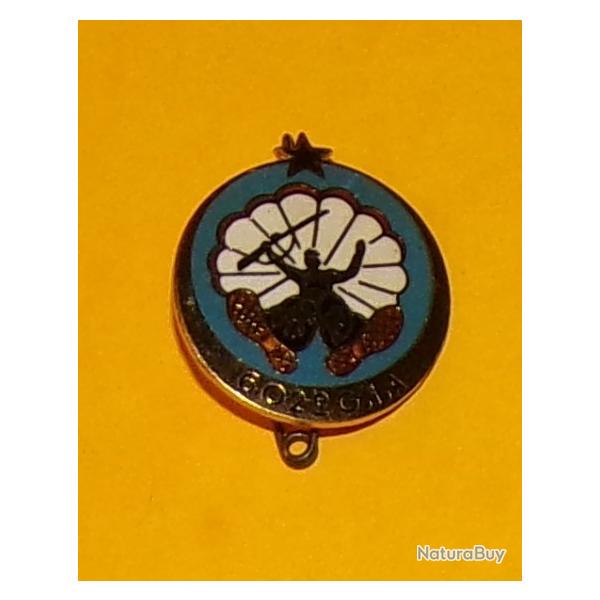 INSIGNE PARACHUTISTE : 602� Groupe d'Infanterie de l'Air, Cie Parachutiste, �mail, dos grenu , cercl