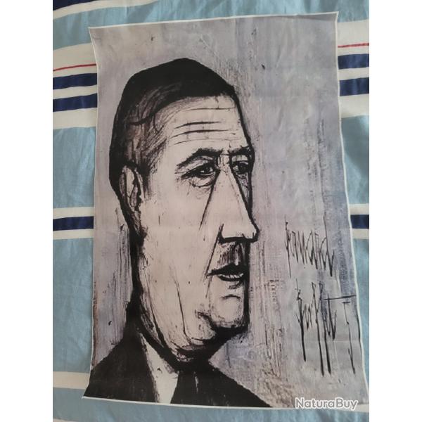 " Reproduction " l'on pourrait dire une copie de Charles De Gaulle par le peintre Bernard BUFFET