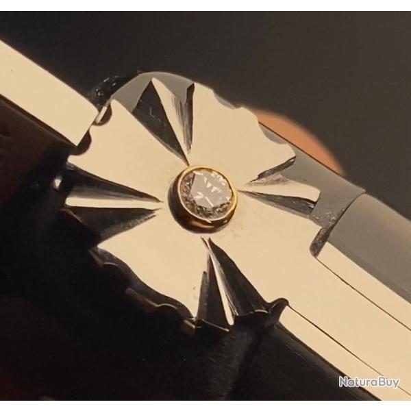 Couteau "Licorne" - Philippe Voissire - Pice unique matire naturelle / corne noire / diamant