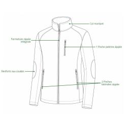 Blouson Polaire Brod&eacute; polyester kaki orange taille M &agrave; 4XL