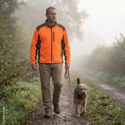 Blouson polaire Percussion kaki orange brod&eacute; 350 g m&sup2;