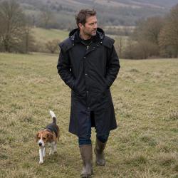 Manteau long Walker and Hawkes Waxstock navy de M &agrave; 3XL