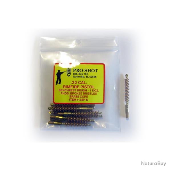 12 Ecouvillons Proshot  Bronze Pour Calibre .22/ 5,56mm