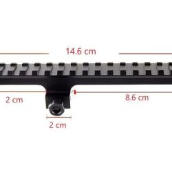 R&eacute;hausse de rail picatinny (1,2cm) avec extension (14,6cm)