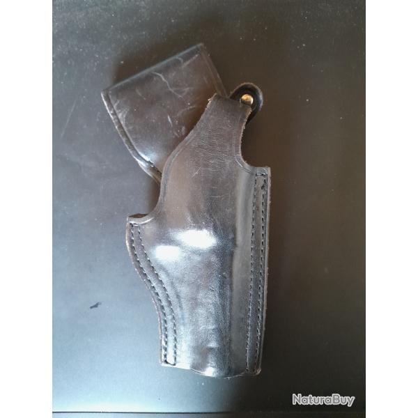 Etui revolver Holster  bride cuir noir pais Bucheimer