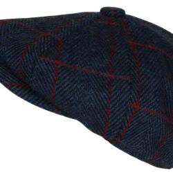 Casquette Gavroche Bleue et Rouge en Laine Style Anglais Vintage Surwal Taille unique Bleu