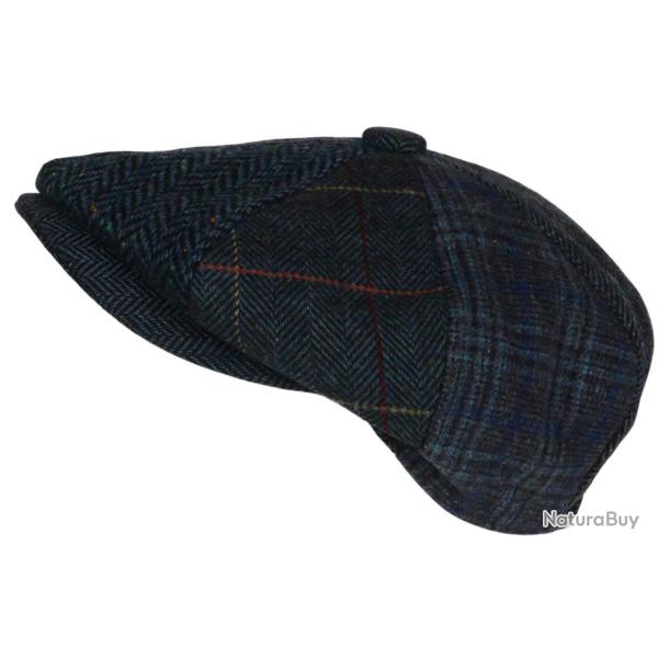Casquette Gavroche en Laine Bleue Patchwork Style Anglais Vintage Surwal Taille unique Bleu