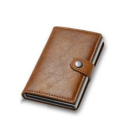 Porte-carte de cr&eacute;dit Marron avec extraction des cartes &agrave; personnaliser