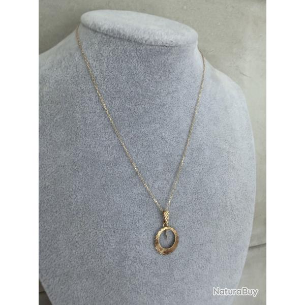 Collier avec pendentif en or 18 carats - Pendentif solaire