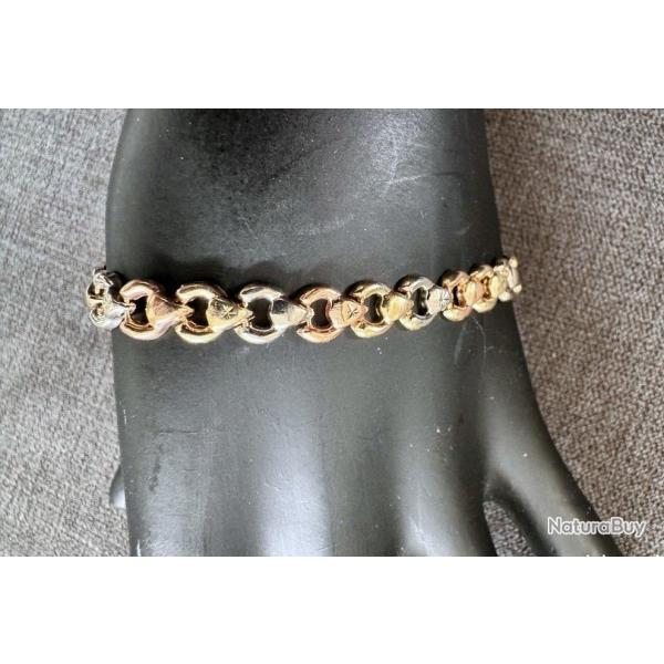 Tr�s joli bracelet 3 ors 14 carats - 19,3 cm
