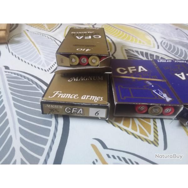 Lot de cartouche 12mm et 410 magnum pour armes chambres  �  76m/m