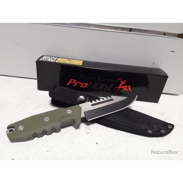 wahoo ! Couteau fixe Prohunt 25cm + etui
