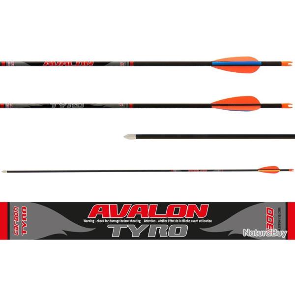 Fl�che Avalon Tyro 4.2 en carbone (nouvelles) 30" 800 1 plume orange 2 plumes vertes