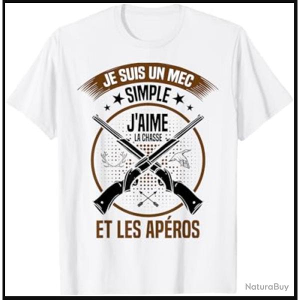 T Shirt Chasse Humour - 100% Coton - SKX INDUSTRIES