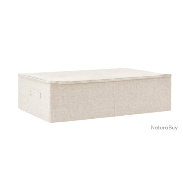 Boite de rangement pliante tissu cr�me 70x40x18 cm pratique et gain de place