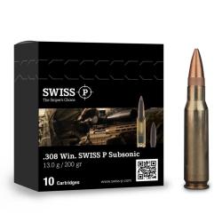 Cartouches Swiss P Cal.308 Win 200gr Subsonic HPBT (Bo&icirc;te de 10)