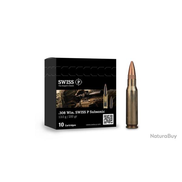 Cartouches Swiss P Cal.308 Win 200gr Subsonic HPBT (Bo�te de 10)
