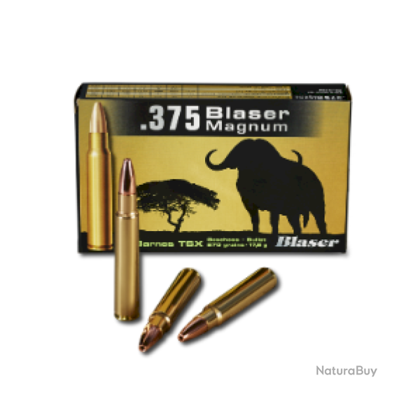 Boite de munition Blaser Magnum  375H&amp;H Barnes TSX 270g 17.5g x20
