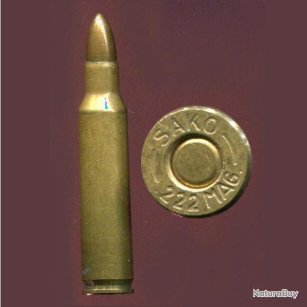.222 Magnum - Marquage : SAKO  22 MAG - balle cuivre pointue