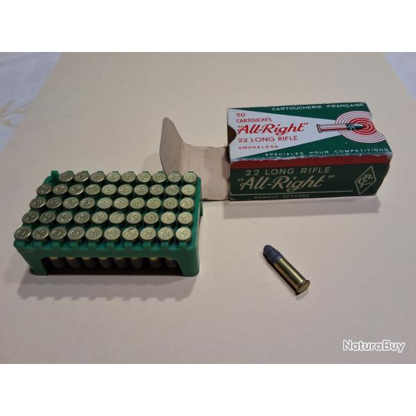 Boite Cartouches 22lr collectionneur "all right" Cartoucherie Francaise