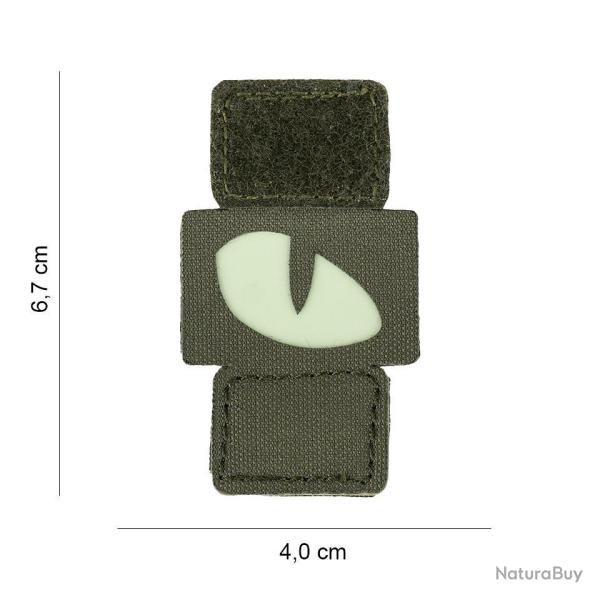 Patch velcro Oeil de chat phosphorescent (vert)