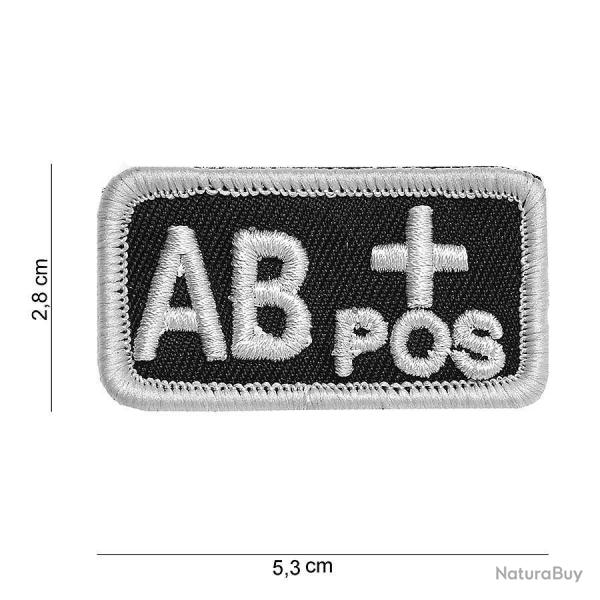 Patch tissu avec velcro � AB+ � noir