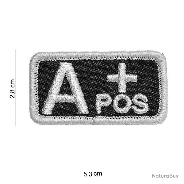 Patch tissu avec velcro "A+" noir