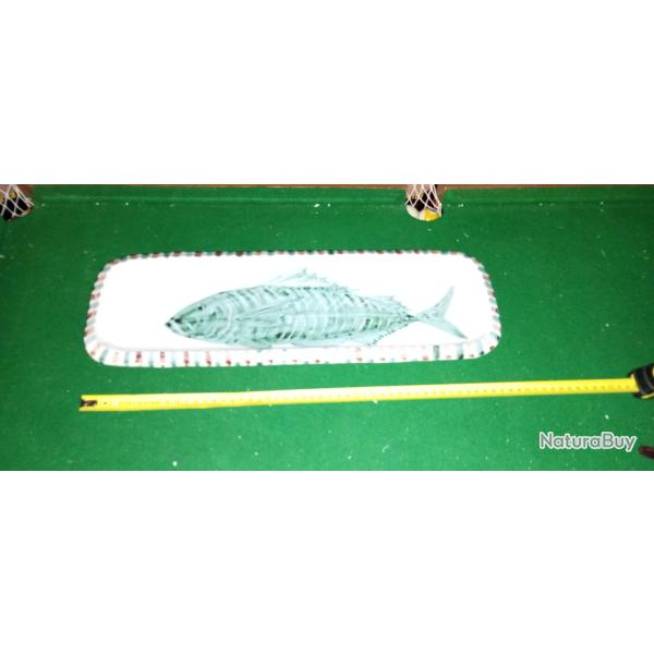 Trs grand plat  poisson vintage Vallauris sign Fazio