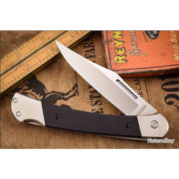 Couteau Rough Rider Lame Acier 8Cr13MoV Plaquettes G10 Lockback RR2707