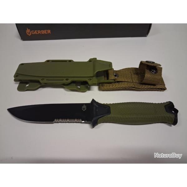 Couteau fixe Strongarm Gerber Kaki Survie Combat lame fixe Lame dentell�