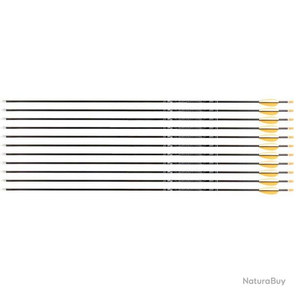 Fl�che Avalon Tyro 4.2 en carbone (nouvelles) 28" 1100 1 plume blanche 2 plumes oranges