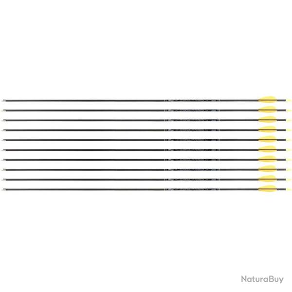 Fl�che Avalon Tyro 4.2 en carbone (nouvelles) 30" 800 1 plume orange 2 plumes jaunes