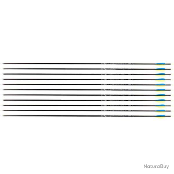 Fl�che Avalon Tyro 4.2 en carbone (nouvelles) 600 31" 1 plume bleue 2 plumes jaunes