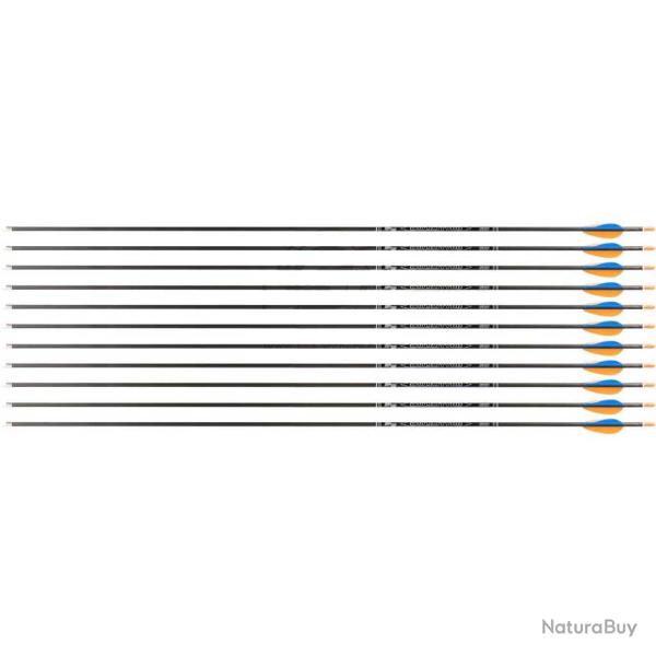 Fl�che Avalon Tyro 4.2 en carbone (nouvelles) 600 31" 1 plume bleue 2 plumes oranges