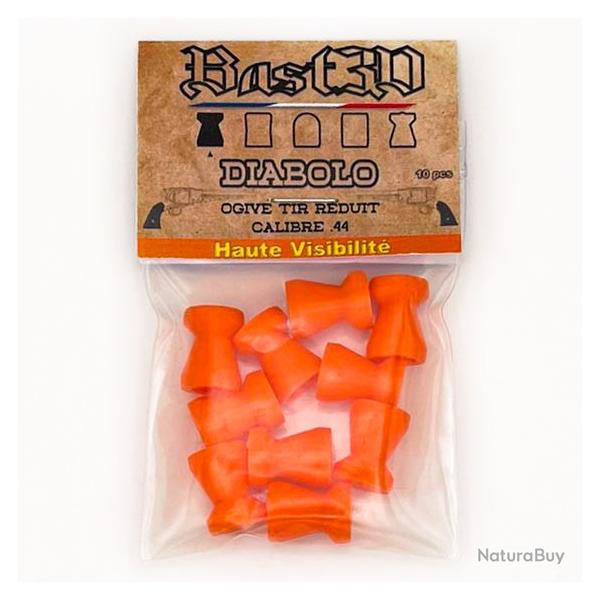 Ogive tir r�duit .44 orange haute visibilit� diabolo plastique - Pack de 10 - Bast3D