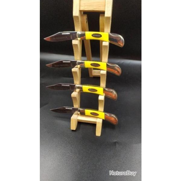LOT DE 4 COUTEAUX PLIANT WINCHESTER FACON OS ET LAITON 1azdx