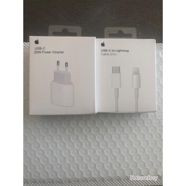 Chargeur Rapide 20W usb-c plus c�ble usb-c to Lightning pour iPhone neufs scell�
