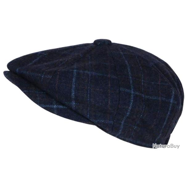 Casquette Gavroche Bleue en Laine � Carreaux Style Anglais Vintage Surwal Taille unique Bleu