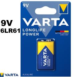 Pile 9V Varta Longlife Power 6LR61 - Alcaline &agrave; puissance &eacute;lev&eacute;e et longue dur&eacute;e
