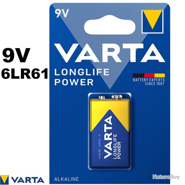 Pile 9V Varta Longlife Power 6LR61 - Alcaline � puissance �lev�e et longue dur�e