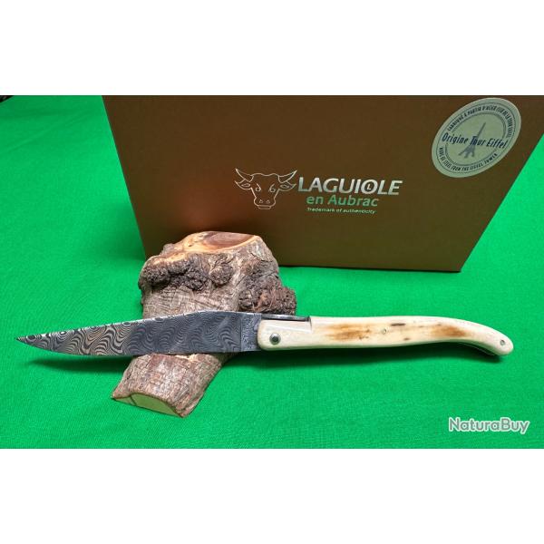 laguiole tour Eiffel num�rot� en damas et ivoire de mammouth