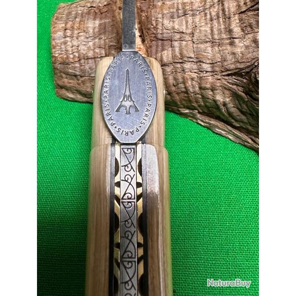 laguiole tour Eiffel num�rot� en damas et ivoire de mammouth