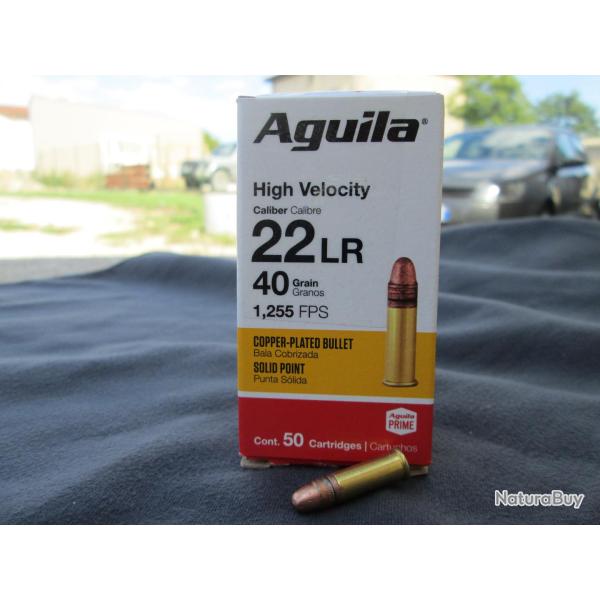 Lot de 500 cartouches de 22LR AGUILA high velocity 40 grains cuivr�