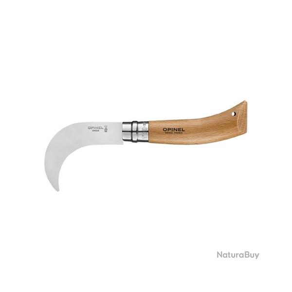 Opinel Serpette N�10 de poche Inox - Manche H�tre - Lame courbe de 10 cm pliante